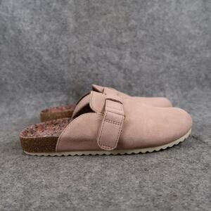 Cat & Jack Shoes Kids 1 Mule Sandal Flats Slip On Closed Toe Faux Suede Pink